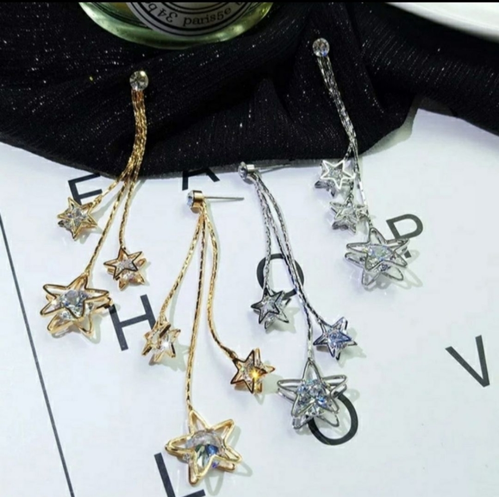 Star Tassels Crystal Earrings